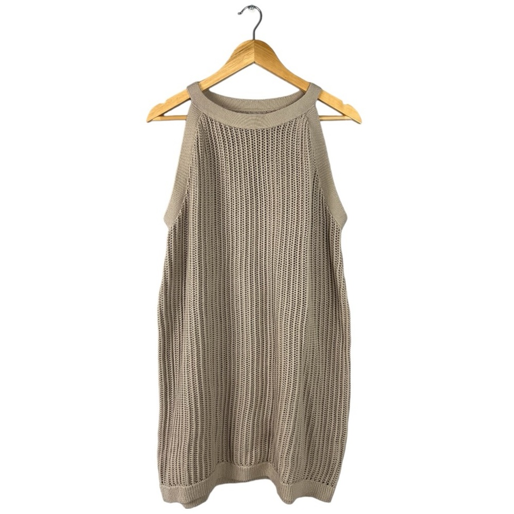 Summersalt Crochet High Neck Dress Swim Cover Up Open Knit Natural | Size Large